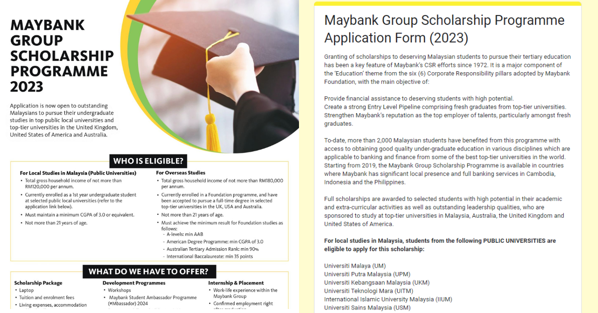 maybank group scholarship programme